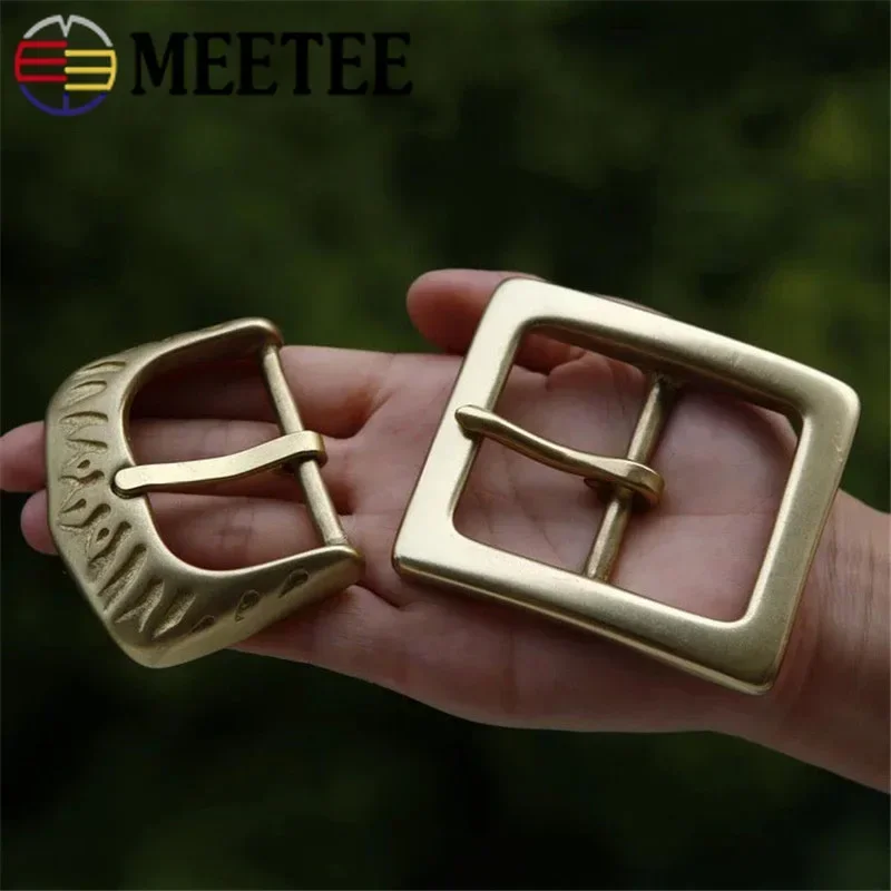 1Pc/2Pcs 45mm Pure Copper Belt Buckles Solid Brass Pin Buckle Head for Belts 4.3-4.4cm DIY Leather Band Clasp Heads Accessories