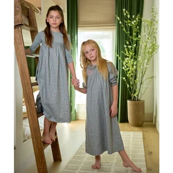 AS SS26 Robe Collection Floral Printing Girls Robe Smocking Dress Patchwork Boys Familly Match Clothing