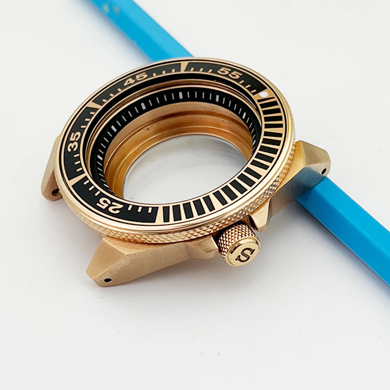 

Rose Gold Samurai Case NH35 Case Is Suitable For NH34 NH35 NH36 4R 6R Movement Watch Modified Stainless Steel Case