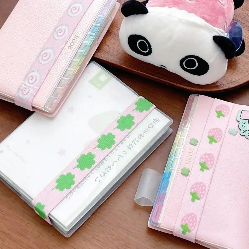 Adjustable Notebook Straps Loose-leaf Notebook Elastic Strap DIY Decoration Band Binding Rope Cute Star Binder Strap