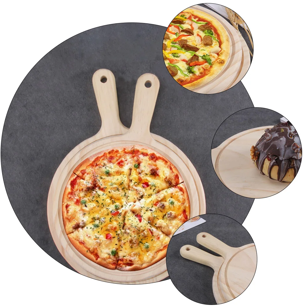 

Sturdy Natural Serving Tray Pizza Cutting Board Household Sushi Steak Plate Multi Purpose Western Dining Platter Cake