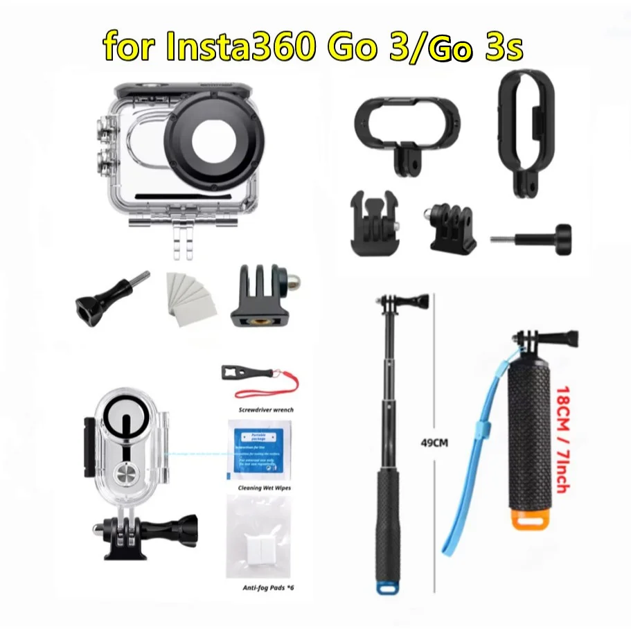

60M Waterproof Housing Case For Insta 360 GO 3S Underwater Diving Housing Protective Case Camera For Insta360 GO 3 Accessories