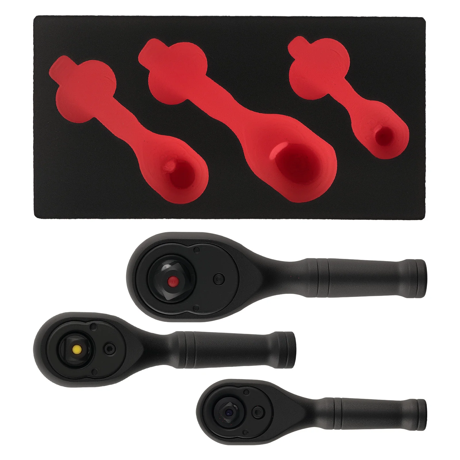 

3X Stubby Ratchet Handle Set 1/4 - 3/8 & 1/2"Drive Quick Release 72 Teeth