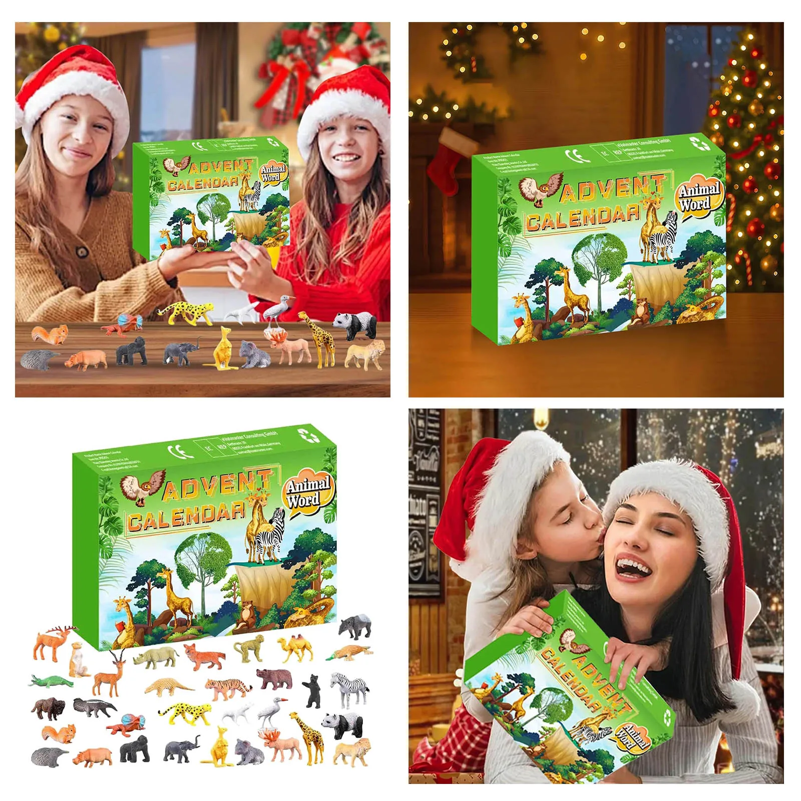 Kalender Advent Digital Penghitung Waktu Permainan untuk Natal, Kalender Hitung Mundur 24 Hari, 24 Buah Ornamen Beraneka Ragam untuk Penghitung Waktu Putar Dapur