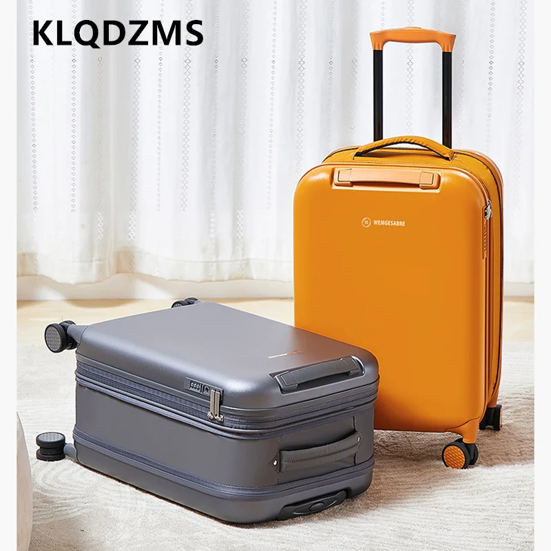 

KLQDZMS Suitcase on Wheels 20"24"28 Inch Large Capacity Trolley Case Men Boarding Box Students Password Box Women's Luggage