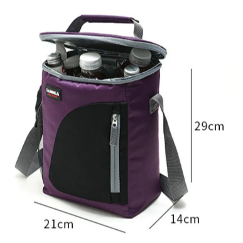 8.5L Color-blocking Design Insulated Cooler Bag for Lunch Picnic Beverage Storage and Take-out Portable Lunch bags