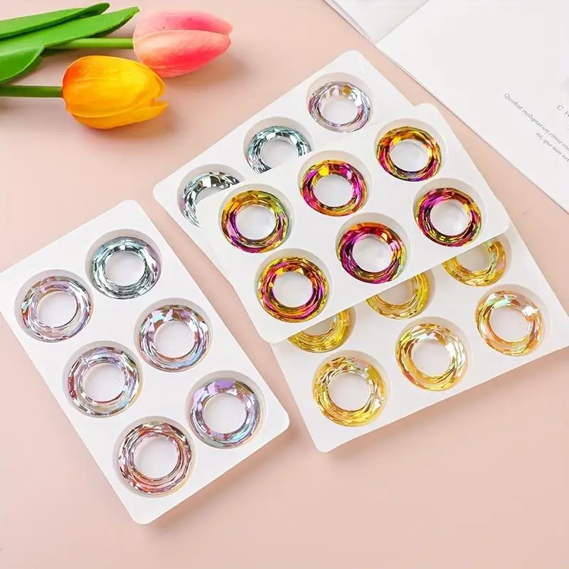 6PCS/Bag 30mm Angel Hoops Round Cosmic Ring Glass Crystal Sun Catcher Pendant For Jewelry Earrings Bracelet Accessories