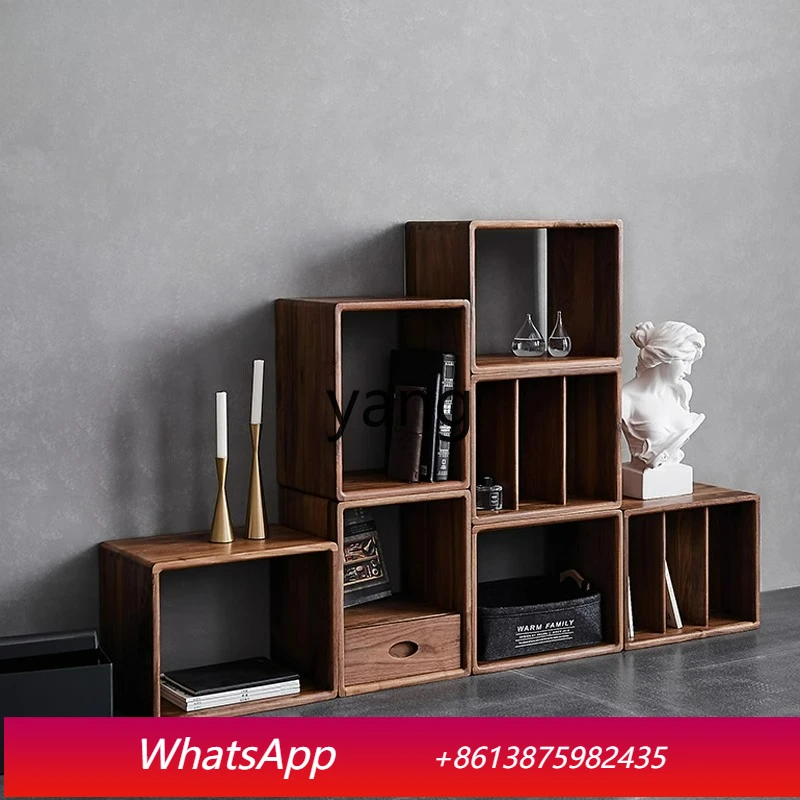 

LH solid wood storage cabinet free combination Japanese-style small bookshelf cabinet floor storage low cabinet