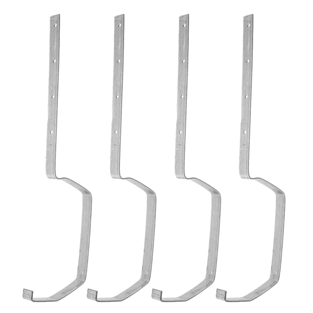 4Pcs Heavy Duty Rain Gutter Support Brackets Iron Metal Roof Gutter Racks Sturdy Guttering Brackets Effective Drainage