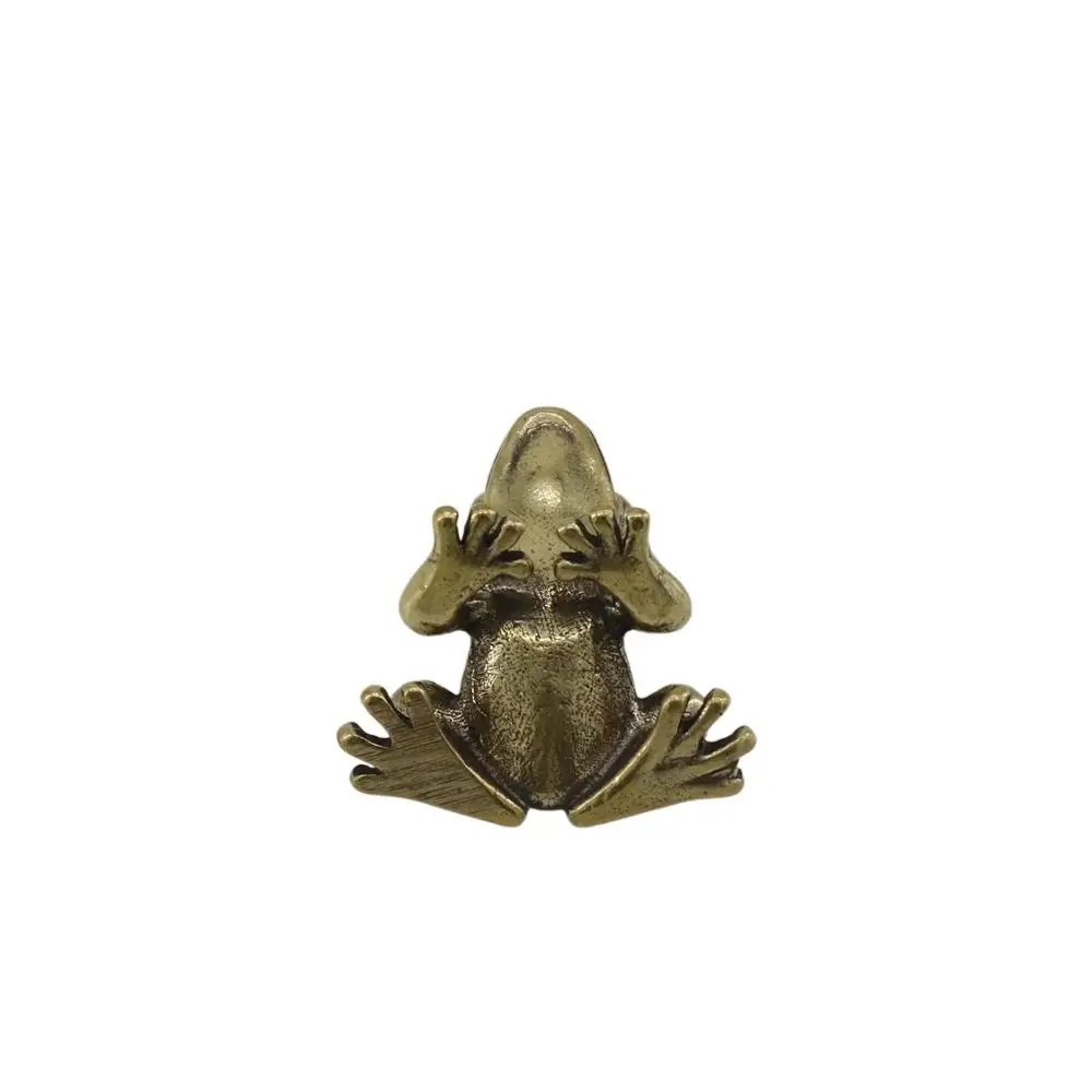 

Small Solid Pure Copper Decorations Accessories Gifts Handmade Tabletop Ornament Frog Statue Miniatures Figurines Frog Pendant