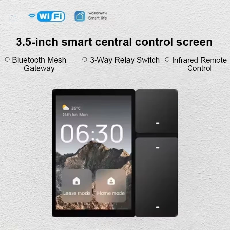 

3.5 Inch Touch Screen WIFI IR Blaster Smart Wall Switch Panel Offering Various Customization Options Smart Wall Switch