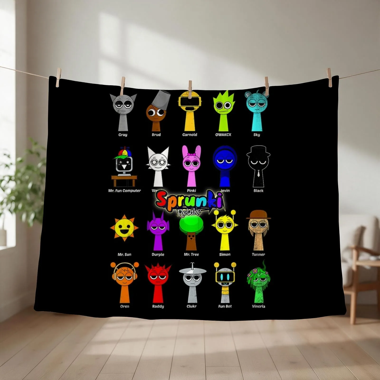 Beats Funny Sprunki Game Throw Blanket Sofas for babies Extra Large Throw Summer Blankets