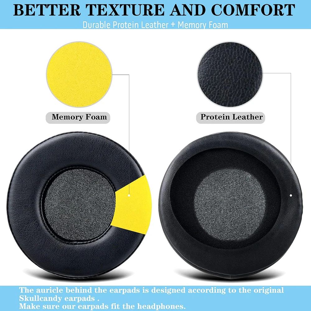 10Pair Hesh2 Wireless Earpads Replacement Ear Pads Cushion for Skullcandy Hesh& Hesh2 Wireless Over-Ear Softer Durable Leather