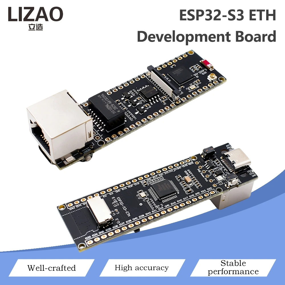 ESP32-S3 ETH Ethernet Development Board WiFi BLE5 RJ45 Network Port With Micro SD Card Slot Camera Interface Supports PoE