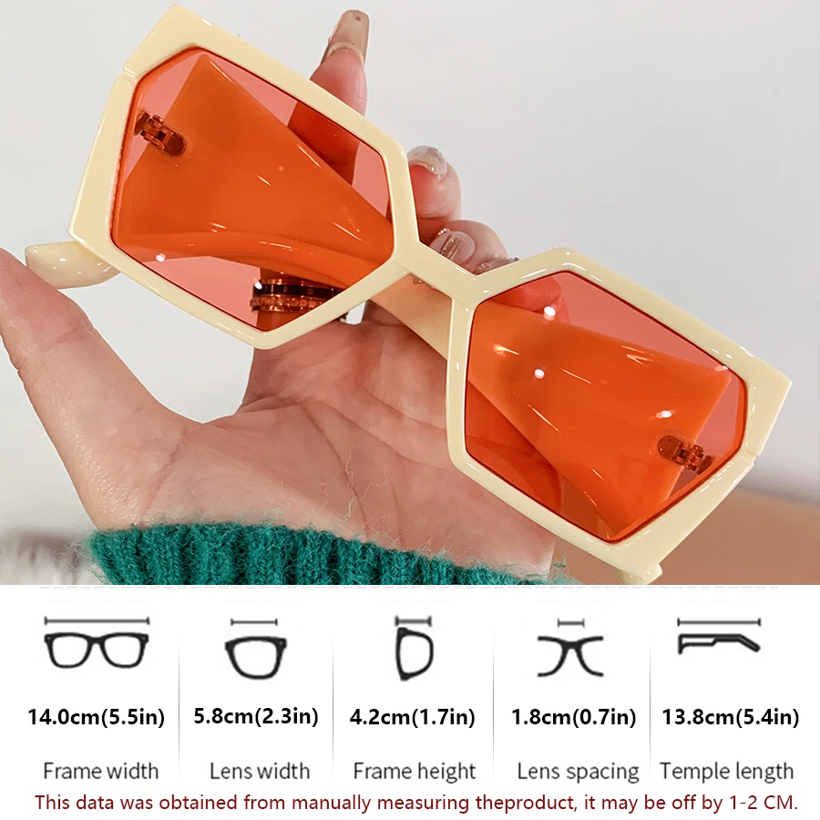 Unisex Hexagon Sunglasses for Man and Women Y2K Fashion Luxury Gradient Color Holiday Accessory Ideal Choice Stylish Glasses for