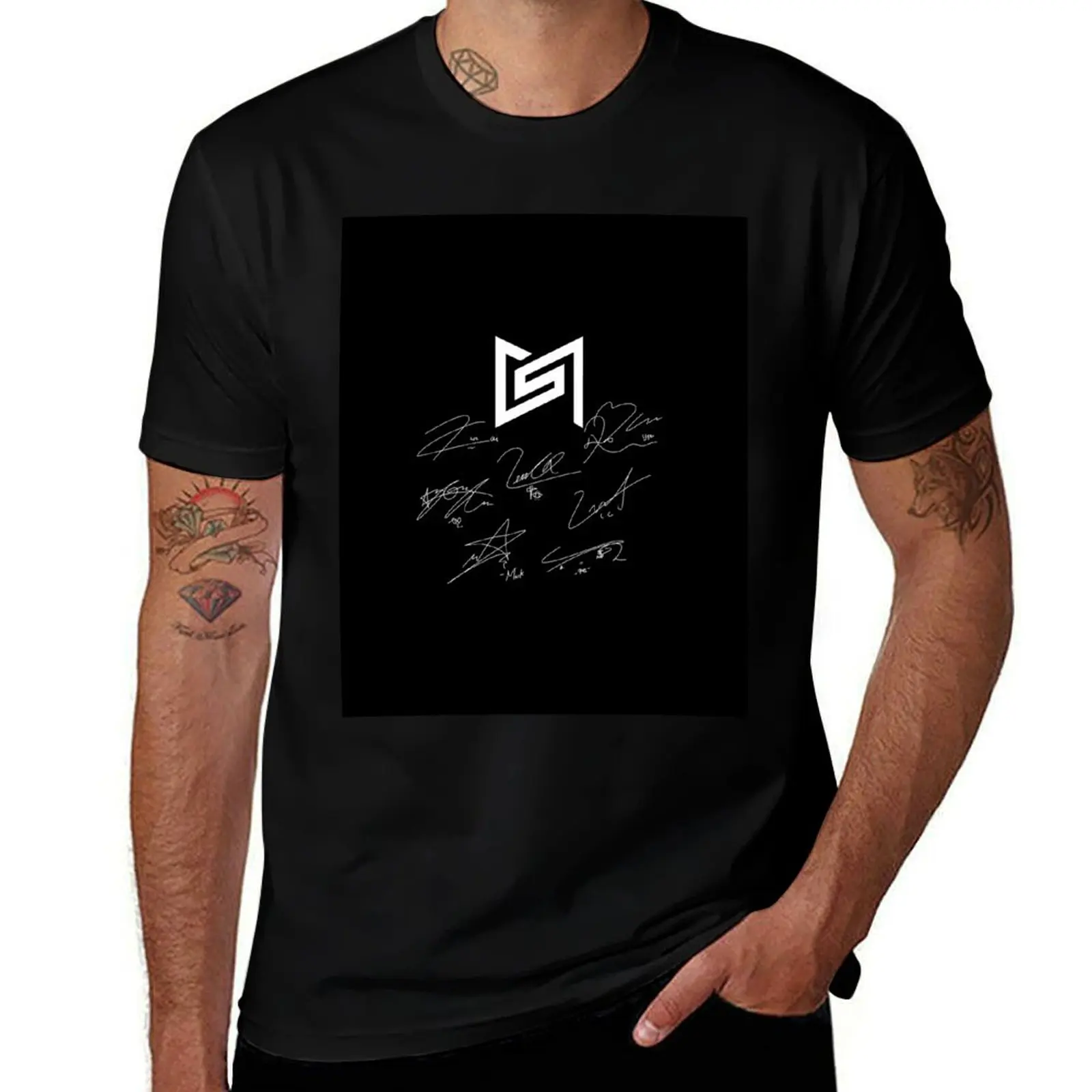 SUPER M MEMBER SIGNATURES DESIGN T-Shirt Casual Breathable Short Sleeve Top T-Shirt