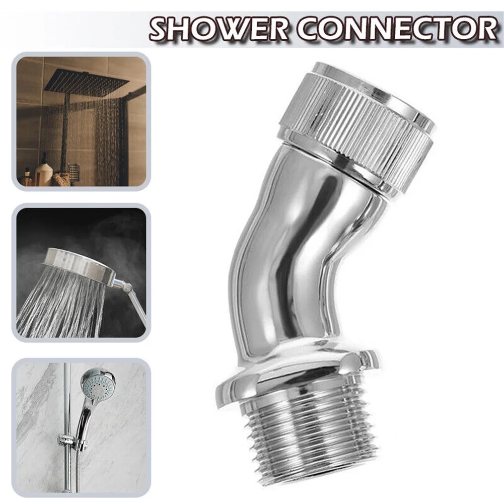 1Pcs Brass Elbow Adapter Chrome Shower Head Elbow Adapter 45 Degree Angle Shower Head Extender Spray Connector Replacement