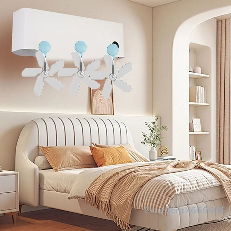 

3 шт. настенная присоска, вентилятор для кондиционера, регулируемый вентилятор в форме ветряной мельницы, ветрозащитный вентилятор для кондиционера