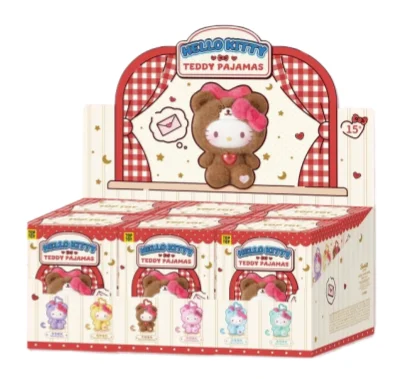 بقعة حقيقية سانريو مرحبا كيتي تيدي منامة سلسلة صندوق أعمى الفينيل على ظهره قلادة الديكور الاتجاه لعبة الأطفال هدية عيد ميلاد