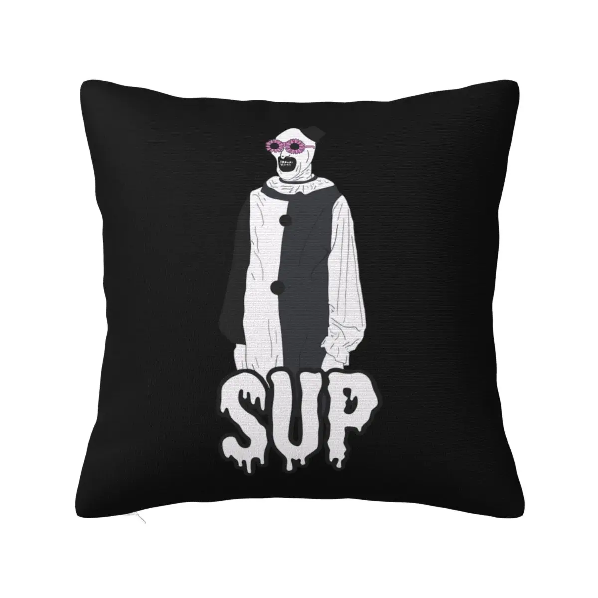 Terrifier Art The Clown Pillowcase Soft Polyester Cushion Cover Decorative Horror Halloween Film Pillow Case Cover Home Zipper