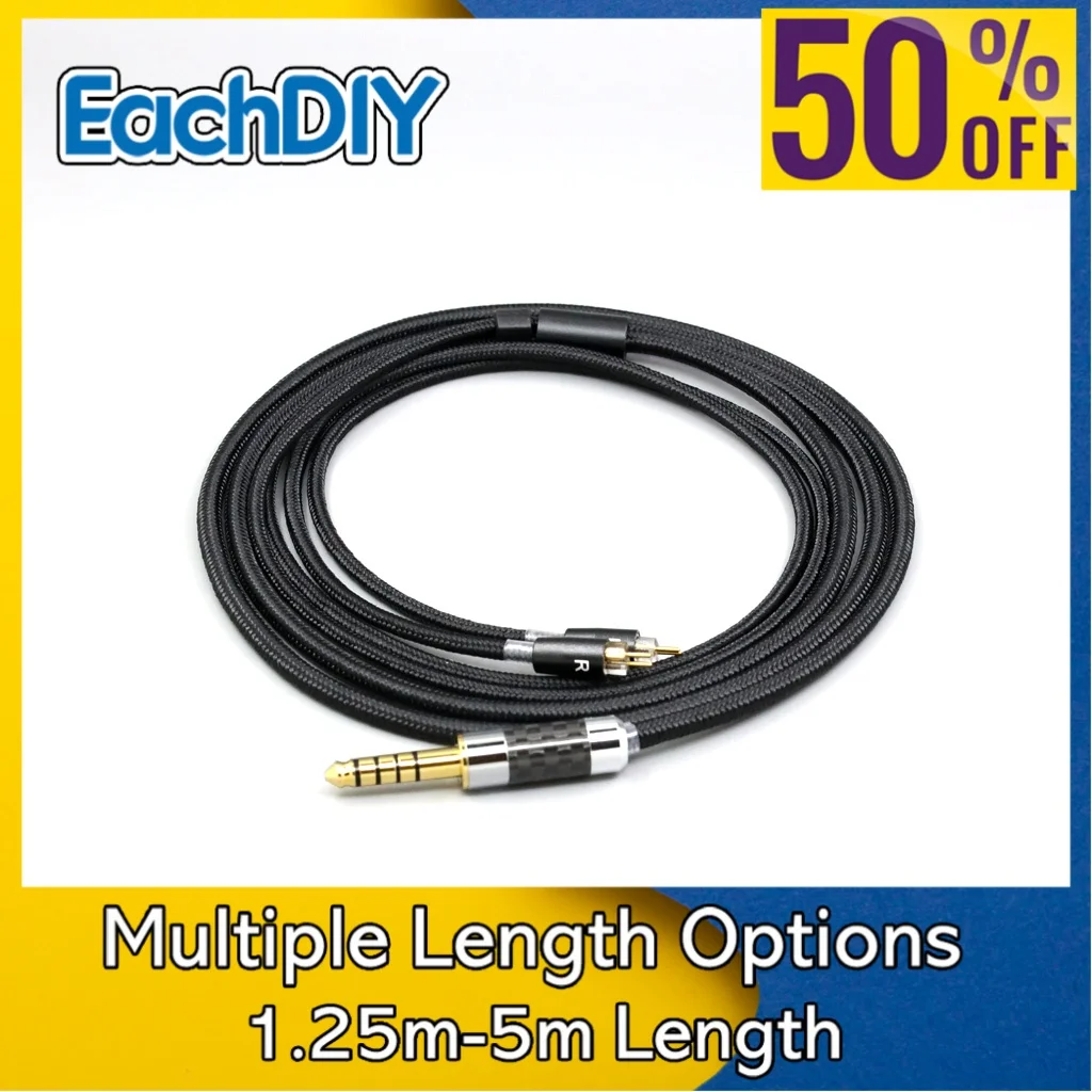 

6.5mm XLR 4.4mm Super Soft Headphone Nylon OFC Cable For 0.78mm BA Custom W4r UM3X UM3RC JH13 High 7549
