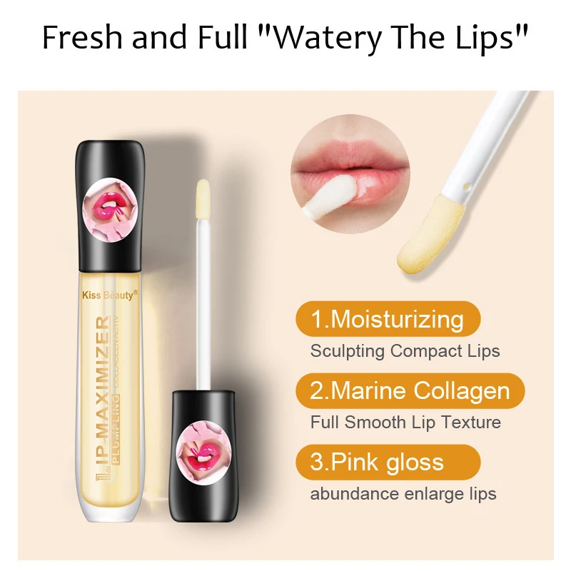 Instant Volumising Lip Plumper Serum Sexy Lip Oil Gloss Increase Lip Elasticity Reduce Fine Lines Brighten Moisturizing Lip Care