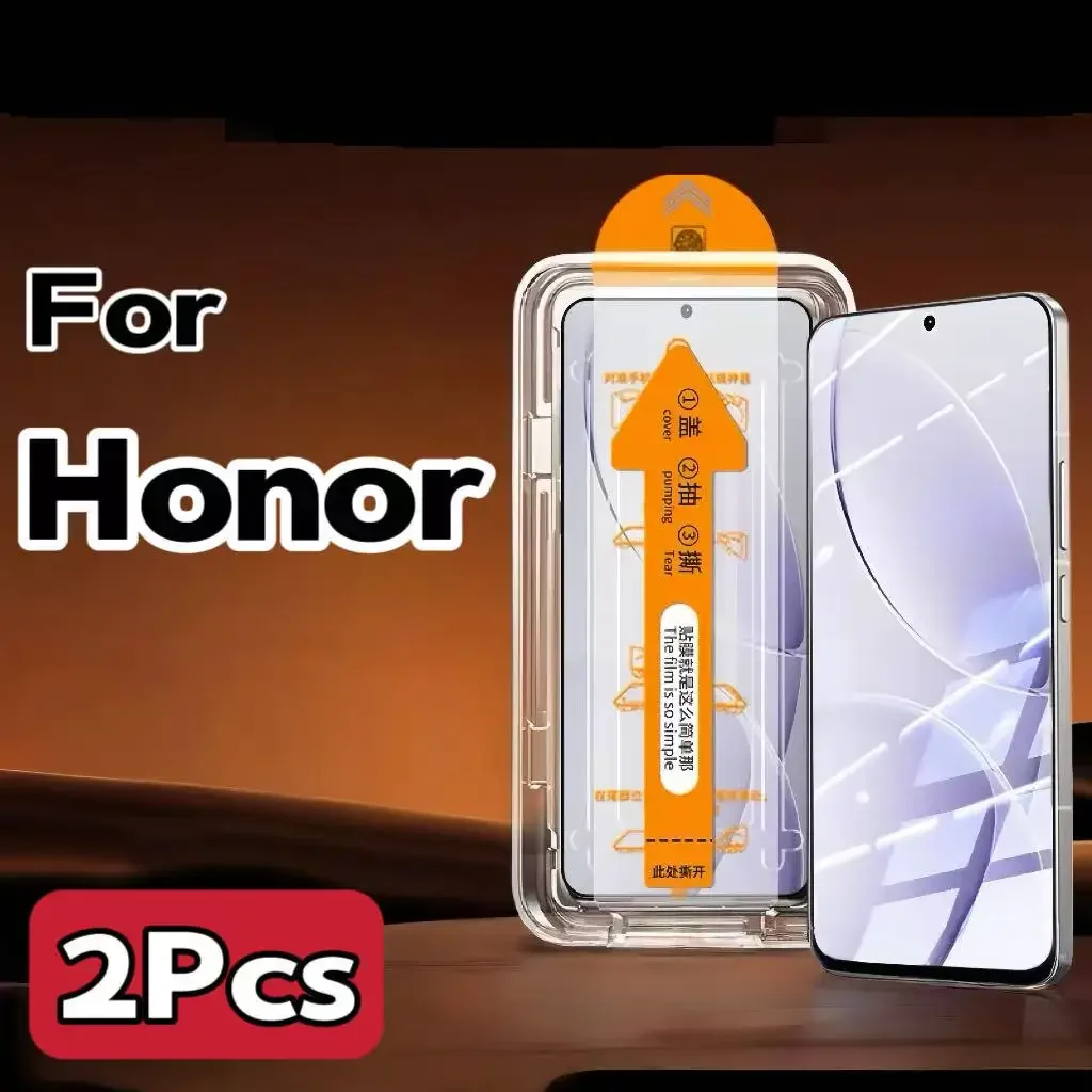 2Pcs HD Tempered Glass for Honor 400 Pro Magic 7 X60 Series Auto Positioning Dust Free Screen Protector Shatterproof Bubble Free