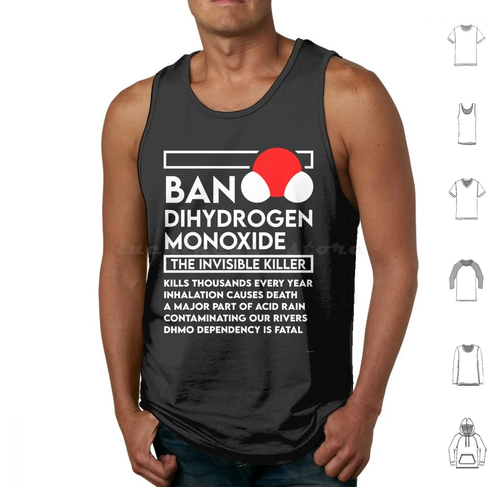 Ban Dihydogen Monoxide Detailed Tank Tops Print Cotton Ironic Funny Dihydrogen Monoxide Sarcastic
