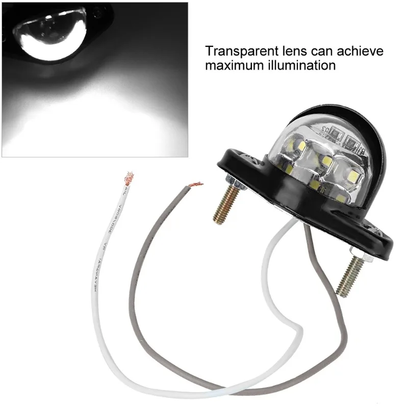 

12V 6LEDs Number Plate License Light - Motorcycle Trailer Truck Lorry Reflector License Light