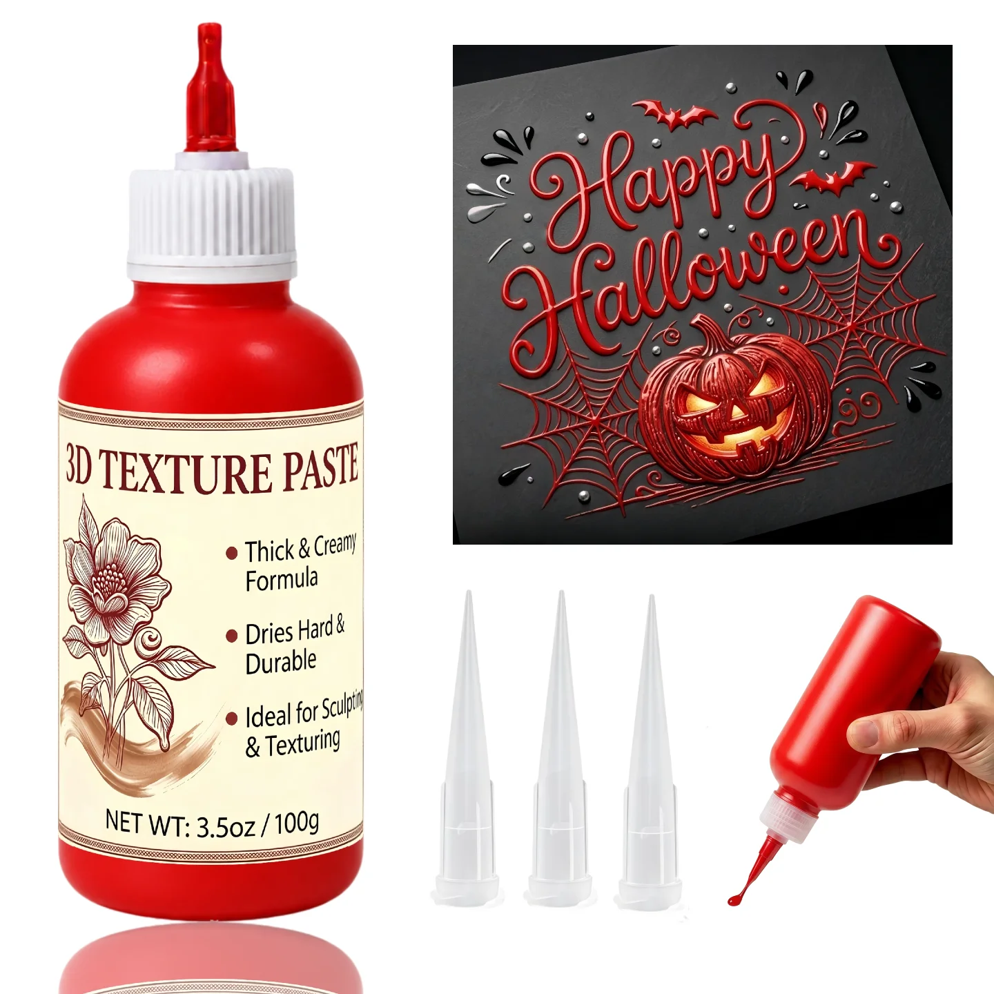 3D Texture Paste Professional Art Medium Festive DIY Supply For Fast-Drying Sculptures And Canvas Projects