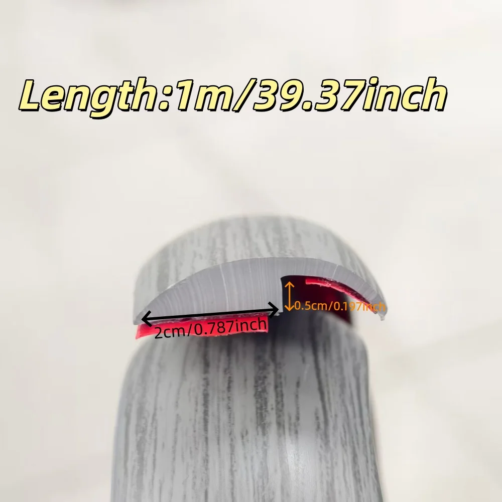 1pc 1M PVC Self-Adhesive Floor Edge Trim, Threshold Strip for Door Seams, High And Low Carpet Flat Edge Trim.