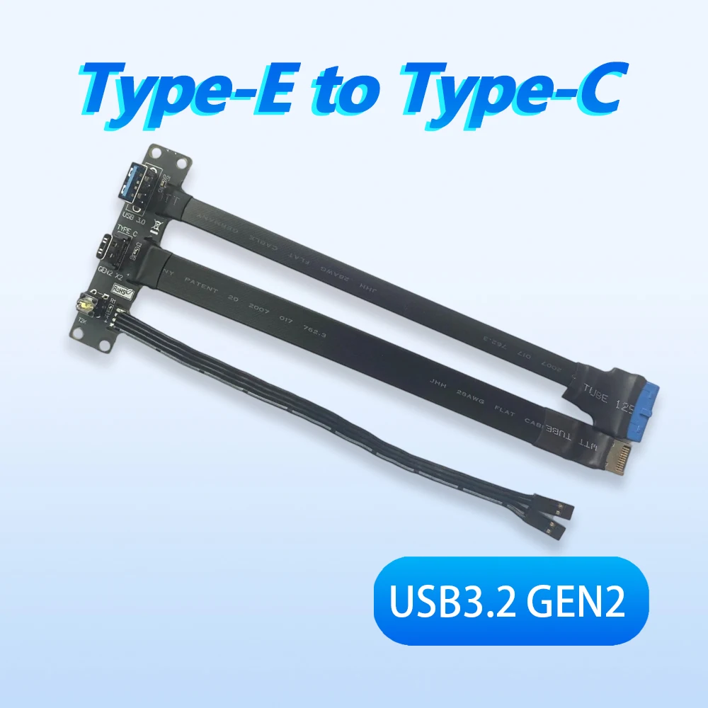 

USB 3.2/3.1 Gen 2 Full-featured Extension Cable Type E To Type C Interface Front-panel Motherboard 10G High-speed Right Angle