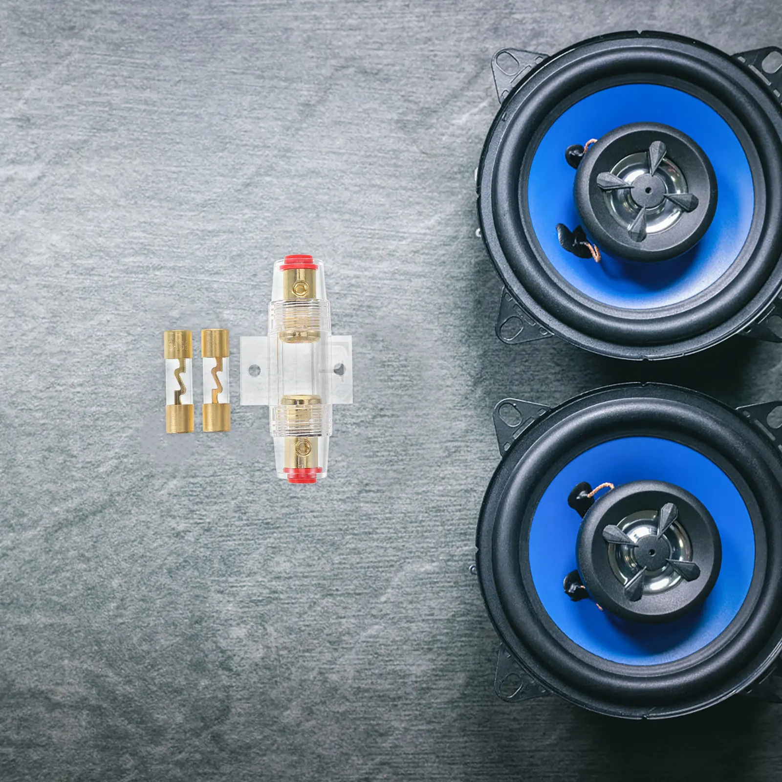 

60A Car Audio Fuse Holder Transparent AGU Fuse Holder Premium Fuse Kit Sound System Protection Automotive Accessories