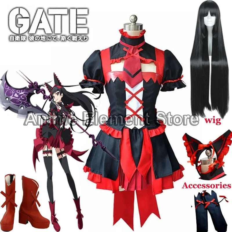 

GATE Rory Mercury Fancy Dress Short Sleeve Tops Skirt Uniform Outfit Anime Halloween Cosplay Costume Suits for Adult Custom Made