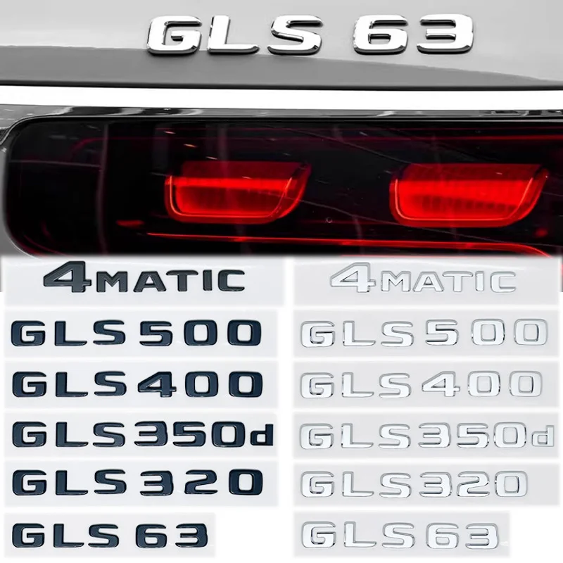 ABS letras del maletero del coche Logo emblema insignia calcomanías pegatina para Mercedes Benz clase GLS400 GLS500 GLS550 GLS450 GLS350 X166 X167