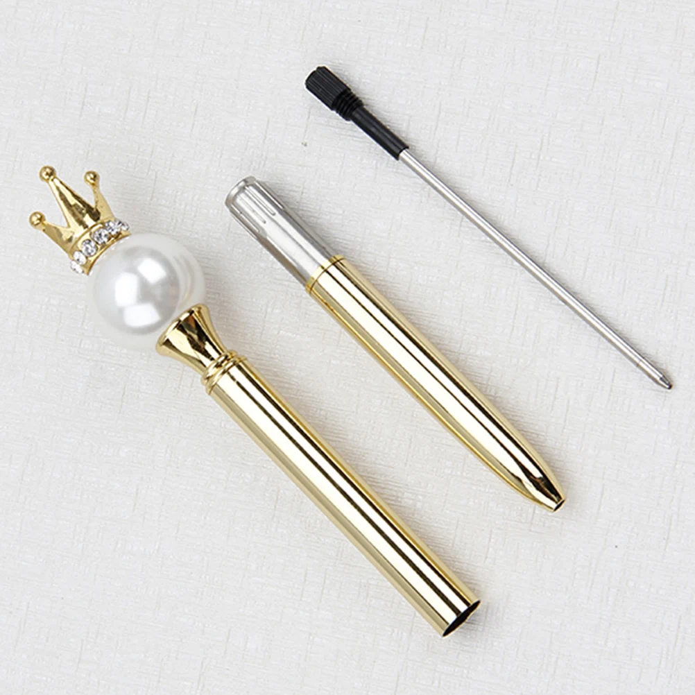 

2pcs Metal Sign Ball-Point Pen Gold Business Ball-point Stationery Creative Office Sign Pearl Student Smooth Writing