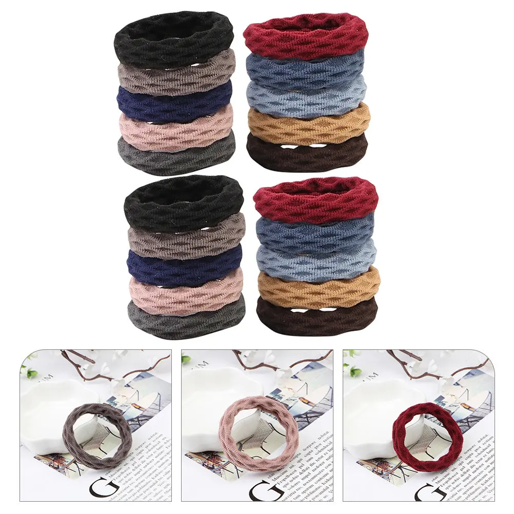 

20 шт. жаккардовых тканевых резинок для волос, прочные, не рвутся, не деформируются, аксессуары для укладки волос, держатели для хвоста для женщин, для ежедневного использования