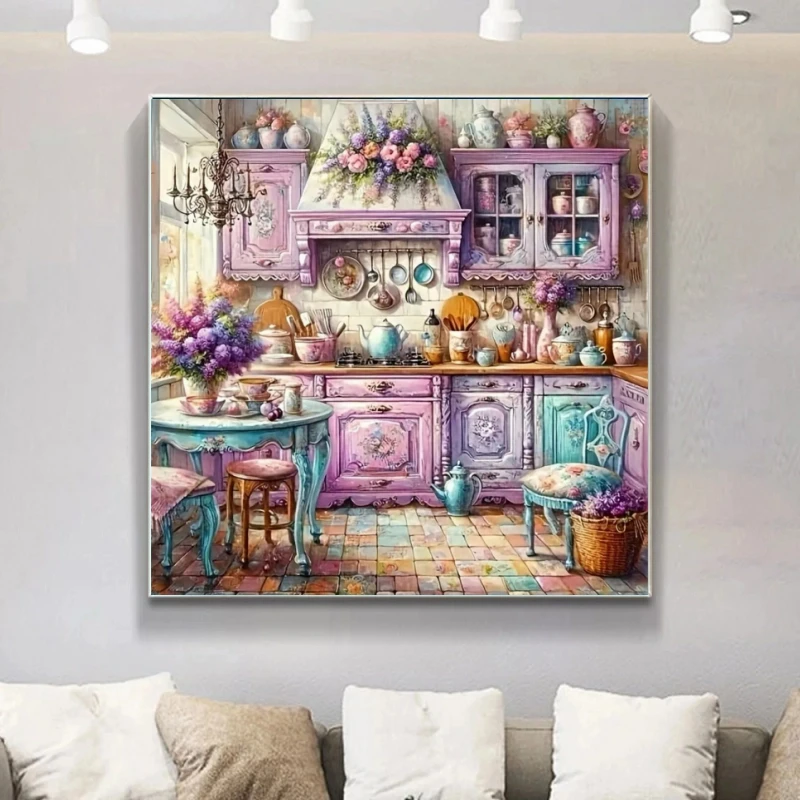 Küche Landschaft Diamant Mosaik DIY Bild Strass Diamant Malerei Haus Geeignet für Anfänger Handwerk Kreative Geschenke