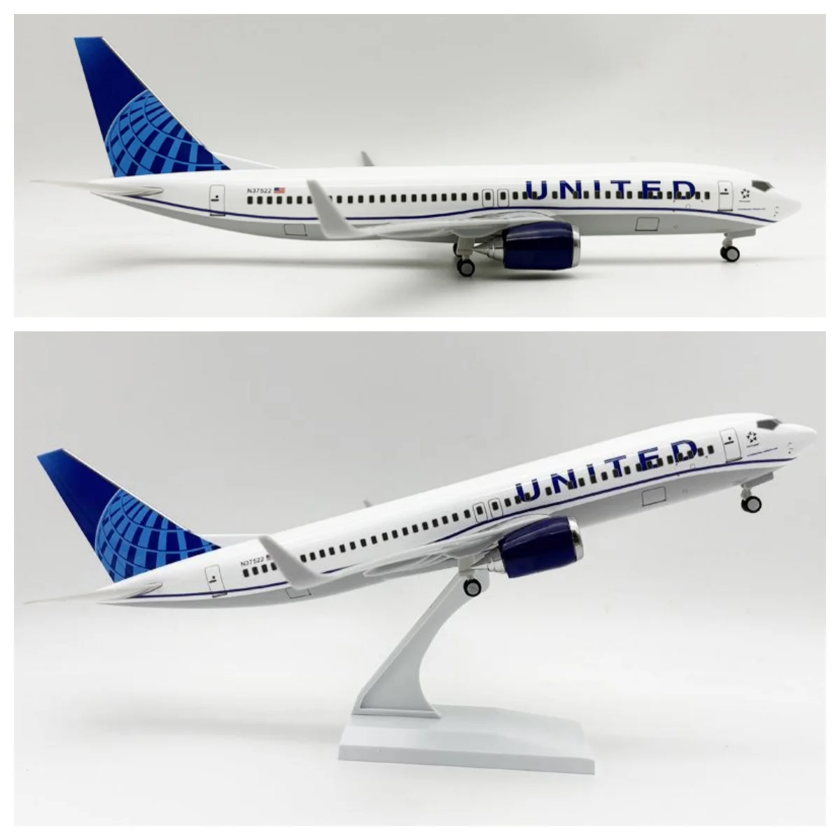 

Resin Model United Airways B737 Airplane 30cm With Stand and Wheels Diecast plane toy boys 1/240 Scale Aircraft Collection