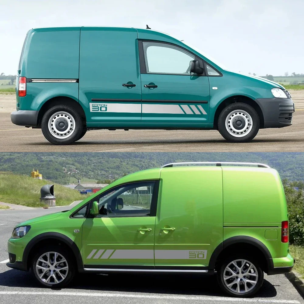 Van Body Side Stickers For Volkswagen VW Caddy Maxi Kombi Camper Car Graphics 30 Edition Stripes Vinyl Decals Tuning Accessories view 3