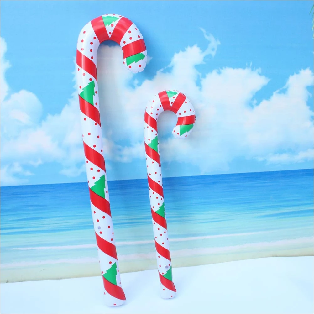 

2pcs Inflatable Crutch Balloons Smooth Surface Christmas Party Decorative Props PVC Balloon Background Party for Kids