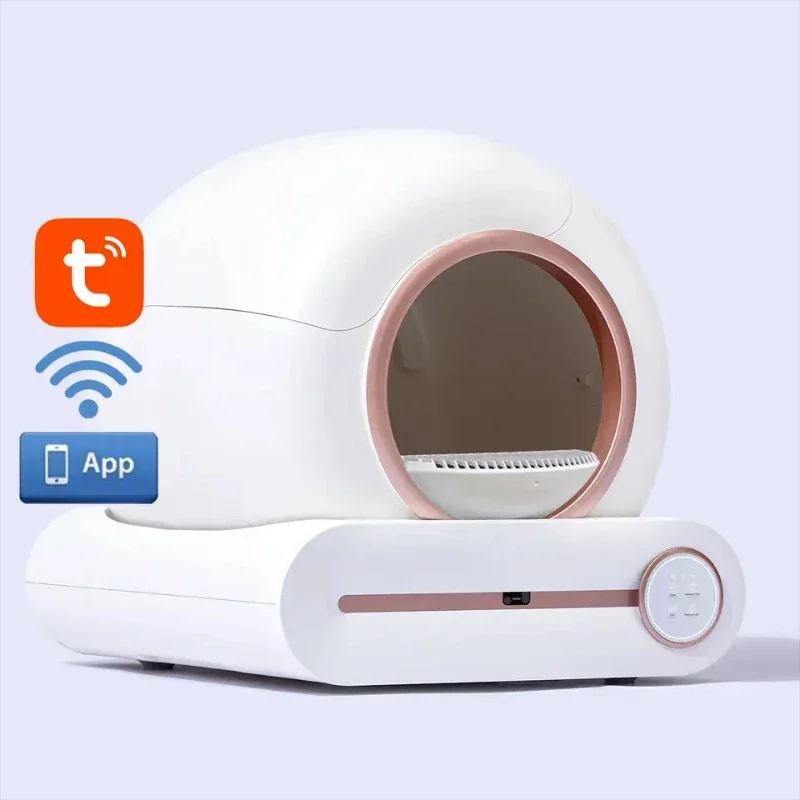 

Tonepie Smart Cat Litter Box Automatic Self Cleaning Wifi App Control Pet Toilet Litter Tray Ionic Deodorizer 65L Multilanguage