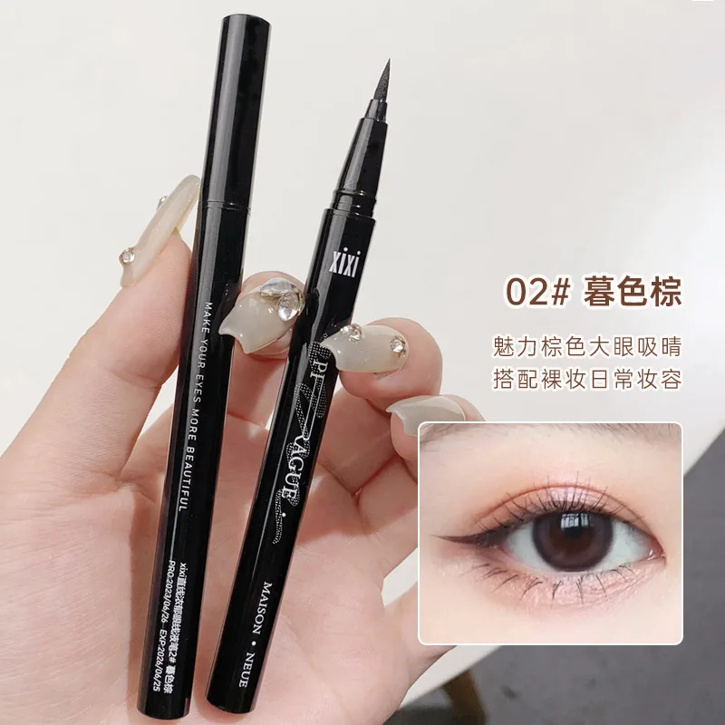 Trucco Eyeliner Anti-sudore non facile da sbavare Eyeliner liquido ad asciugatura rapida principianti marrone testa dura nero cosmetici a prezzi accessibili