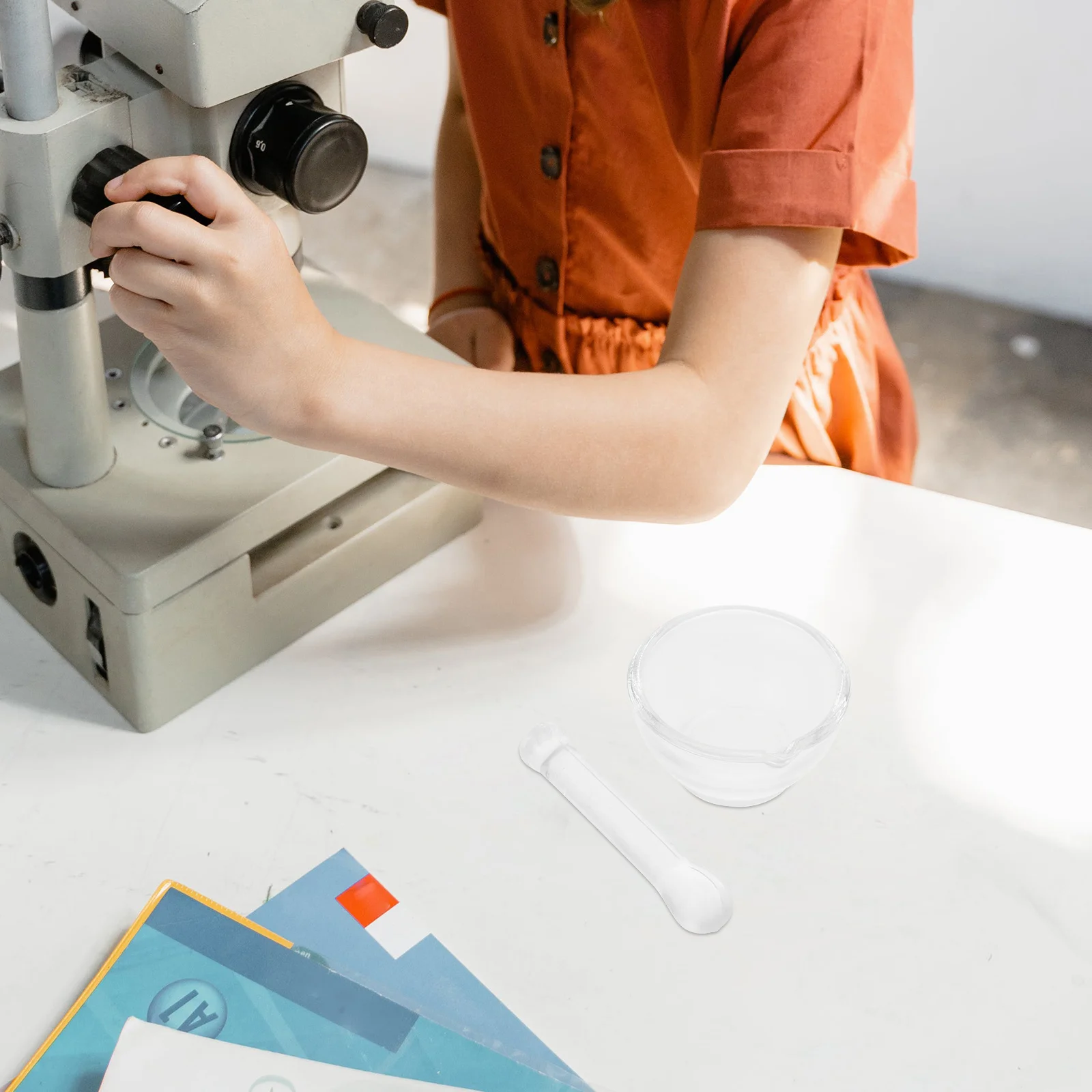 1Set Pestle and Glass Bowl Set Large Capacity Grinding Container for Kitchen Lab Heavy Duty Break Resistant Design