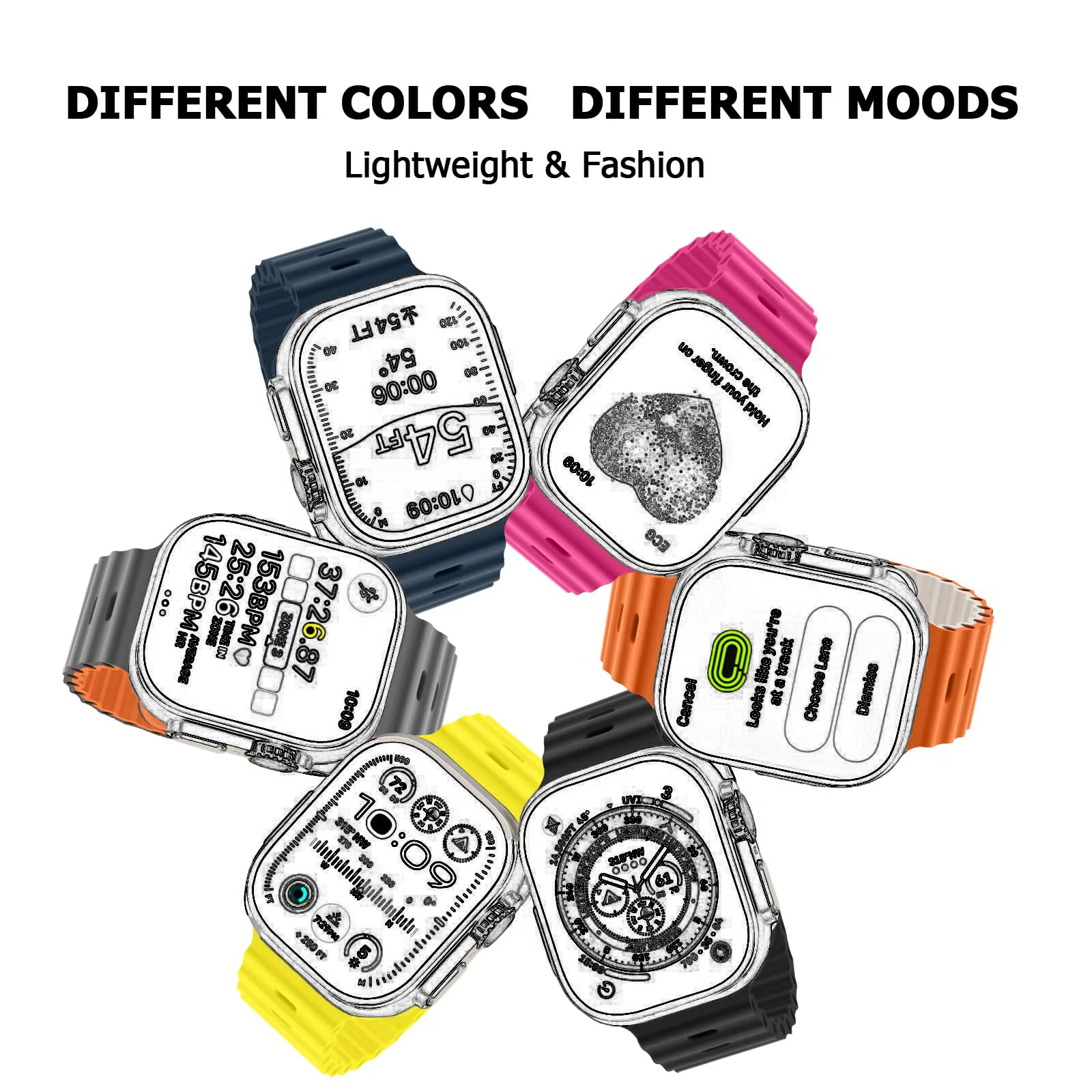 Cinturini sportivi compatibili con cinturino Apple Watch 38mm 40mm 41mm 42mm 44mm 45mm 49mm 46mm, cinturino in silicone per iWatch Apple Watch Serie