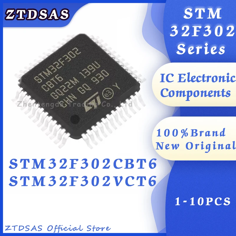 1-10Pcs New STM32F302 STM32F302CBT6 QFP48 STM32F302VCT6 QPF100 STM32F302CB STM32F302VC STM32F STM32 STM IC