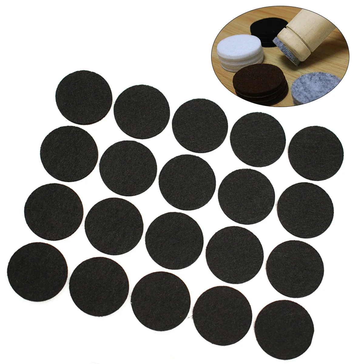 

200pcs Round Felt Pads 12cm Diameter Floor Protector Pad for Table Chair Furniture (Black)