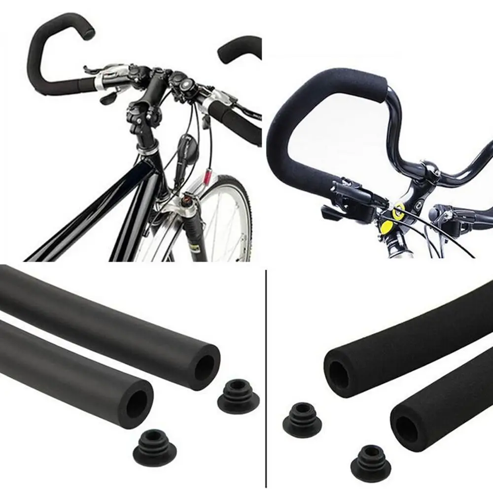 High Quality Black Soft Bar End Bike Bicycle Bicycle Accessories Rubber Handlebars Covers Handlebar Cover Grips Bar End