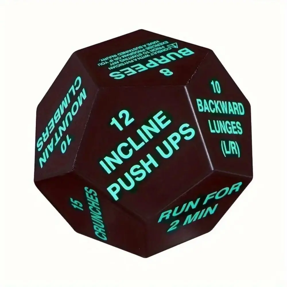 Portable 12 Sided Fitness Action Choice Dice Lightweight Soft Foam Exercise Funny Interactive Bodyweight Training Dice WOD