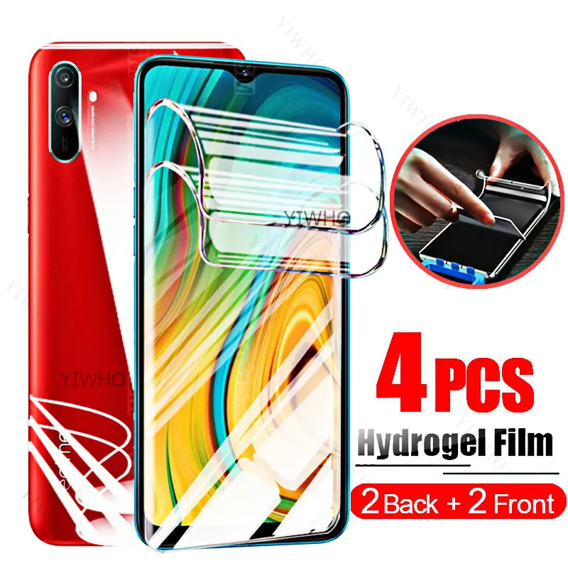 For Oppo Realme C3 4PCS Front Back Hydrogel Film Screen Protectors on Realmec3 RMX2027 6.5